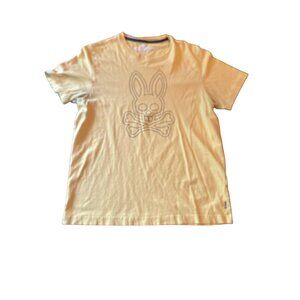 Psycho Bunny Mens Yellow Graphic Tee Size 5 Pima Cotton Streetwear